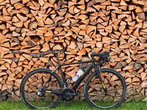 Cervelo R5 Against Log Pile